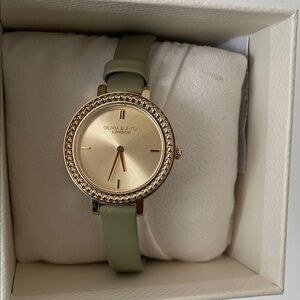 Olivia Burton Gold Dial with Olive Strap Watch